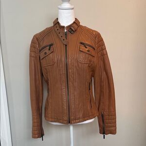 MICHAEL Michael Kors Tan Leather Jacket